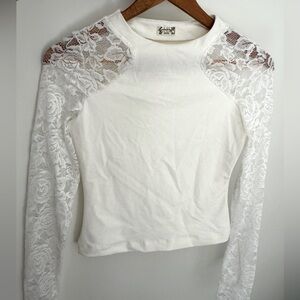 No Excuses Lace long Sleeve NWOT white